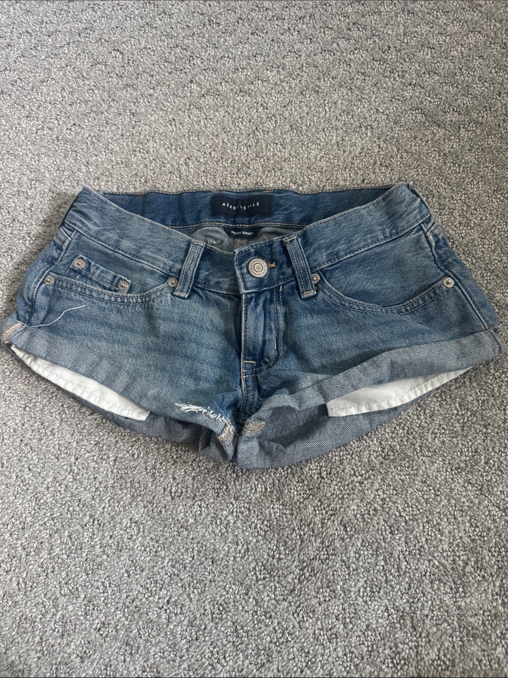 Aeropostale Women's Denim Micro Shorts - Blue